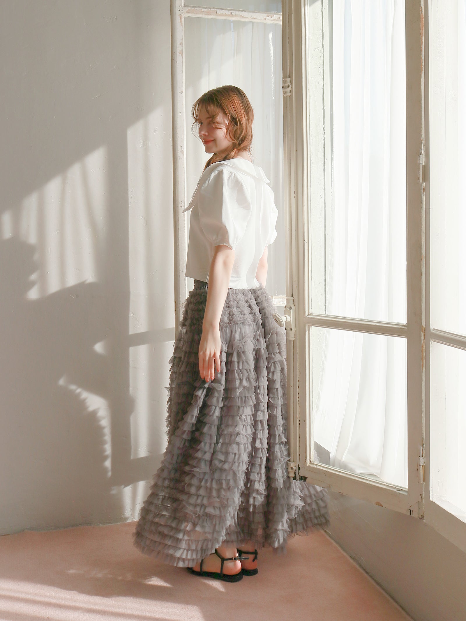 【一部予約】【mic】ティアードチュールスカート【発送予定日 3月中旬~3月下旬】