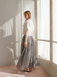 【一部予約】【mic】ティアードチュールスカート【発送予定日 3月中旬~3月下旬】