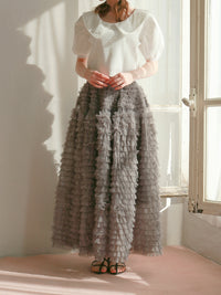 【一部予約】【mic】ティアードチュールスカート【発送予定日 3月中旬~3月下旬】