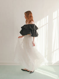 【一部予約】【mic】ティアードチュールスカート【発送予定日 3月中旬~3月下旬】