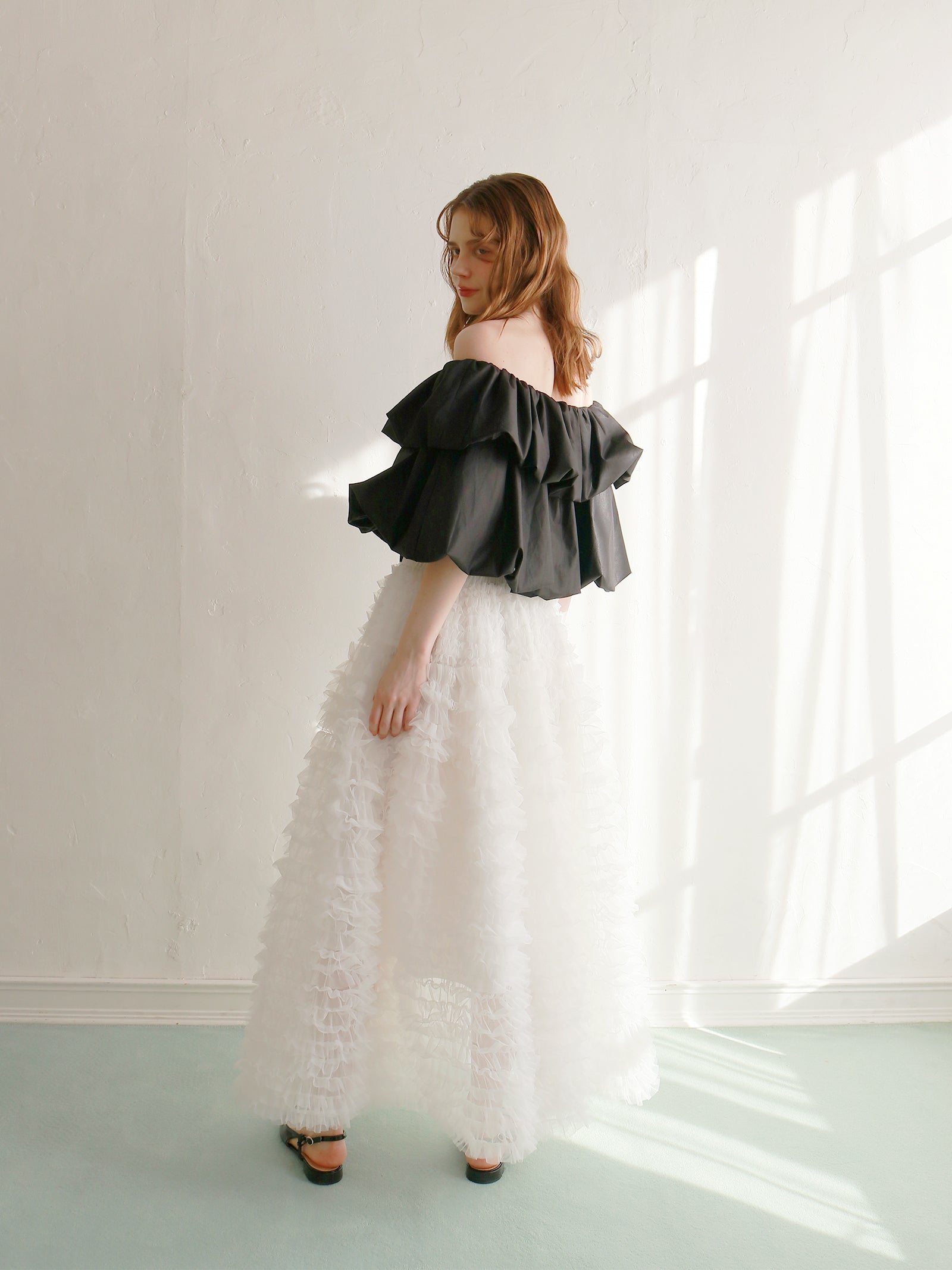 【一部予約】【mic】ティアードチュールスカート【発送予定日 3月中旬~3月下旬】
