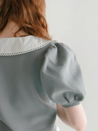 【予約】【mic】レースカラーパフトップス【発送予定日 3月中旬~3月下旬】