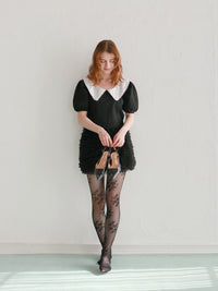 【予約】【mic】レースカラーパフトップス【発送予定日 3月中旬~3月下旬】