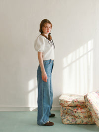 【予約】【mic】レースカラーパフトップス【発送予定日 3月中旬~3月下旬】