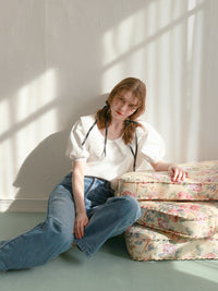 【予約】【mic】レースカラーパフトップス【発送予定日 3月中旬~3月下旬】