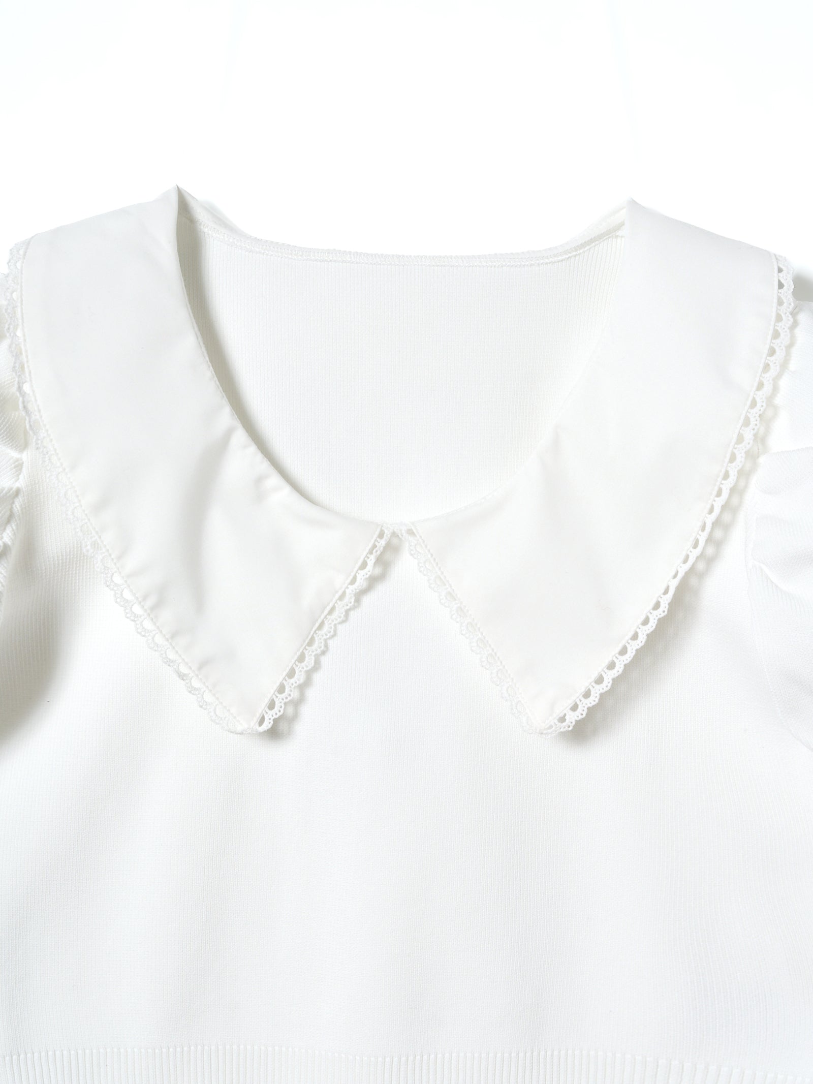 【予約】【mic】レースカラーパフトップス【発送予定日 3月中旬~3月下旬】