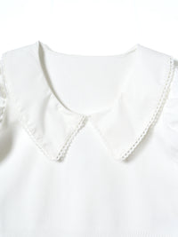 【予約】【mic】レースカラーパフトップス【発送予定日 3月中旬~3月下旬】