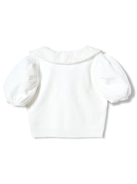 【予約】【mic】レースカラーパフトップス【発送予定日 3月中旬~3月下旬】