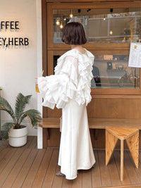 【一部予約】【mic】ラッフルシアーブラウス【発送予定日 5月上旬~5月中旬】