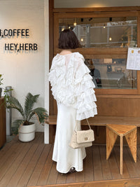 【一部予約】【mic】ラッフルシアーブラウス【発送予定日 5月上旬~5月中旬】