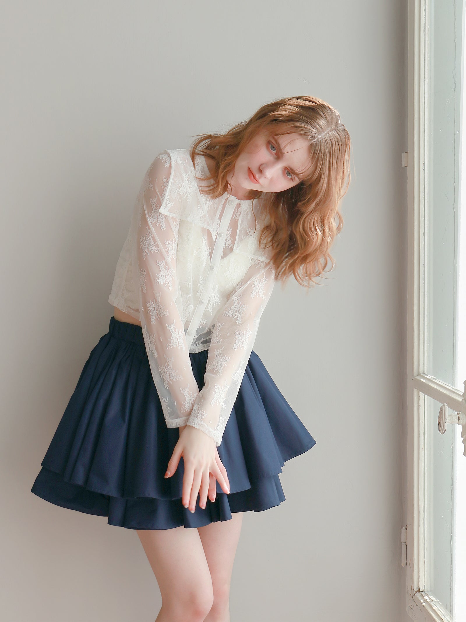 【予約】【mic】セーラーレースブラウス【発送予定日 4月中旬~4月下旬】