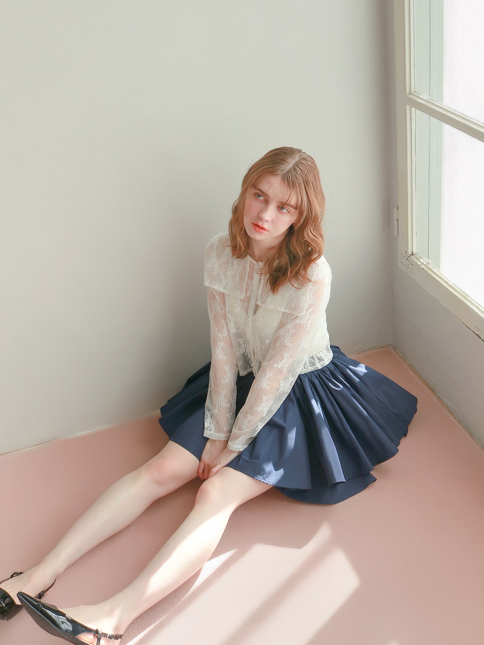 【予約】【mic】セーラーレースブラウス【発送予定日 4月中旬~4月下旬】