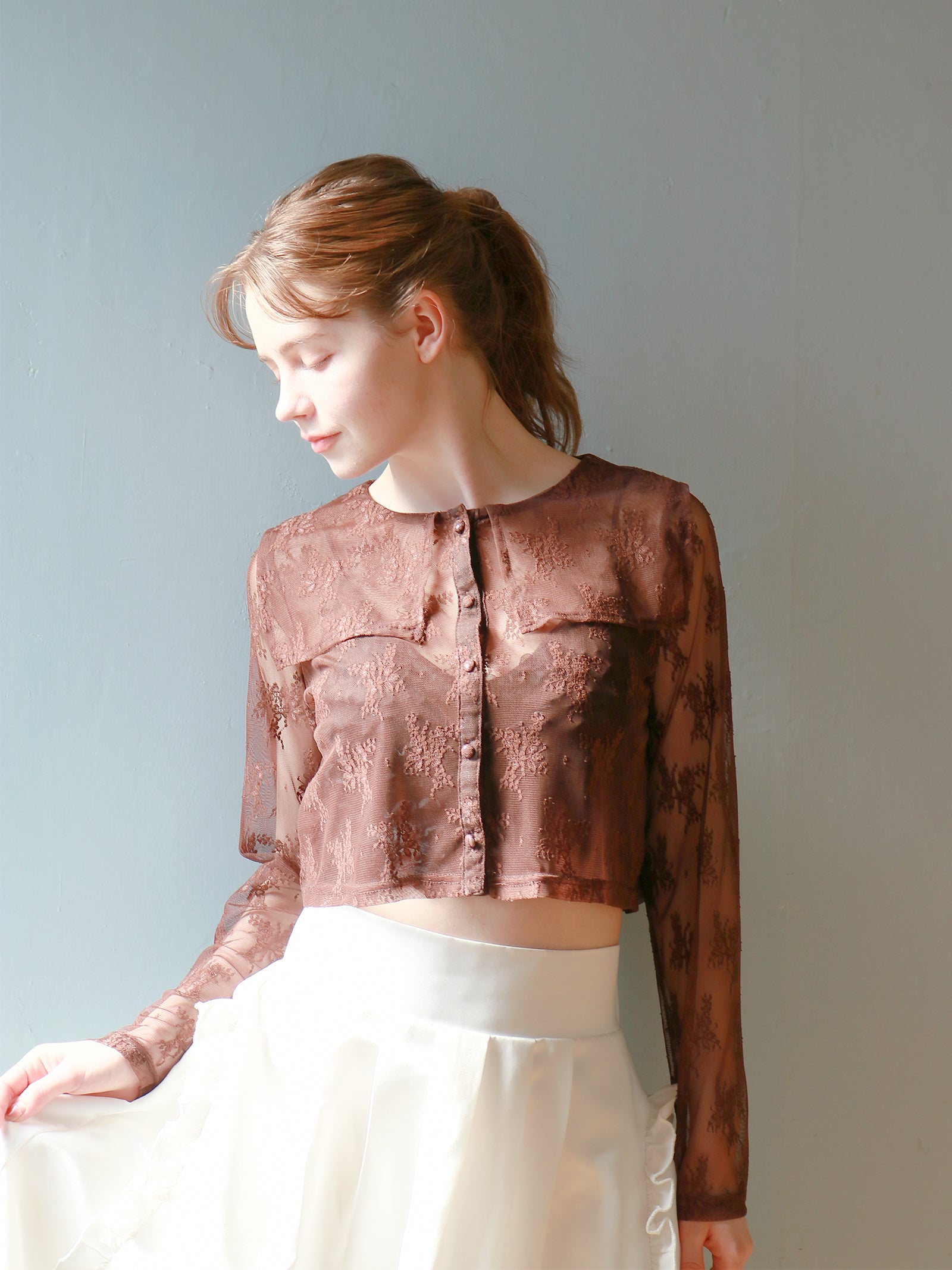 【予約】【mic】セーラーレースブラウス【発送予定日 4月中旬~4月下旬】