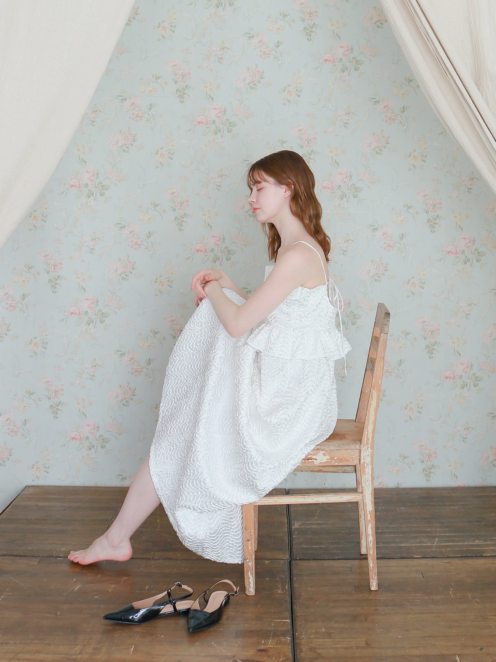 【予約】【mic】サテンパフィーワンピース【発送予定日 4月中旬~4月下旬】