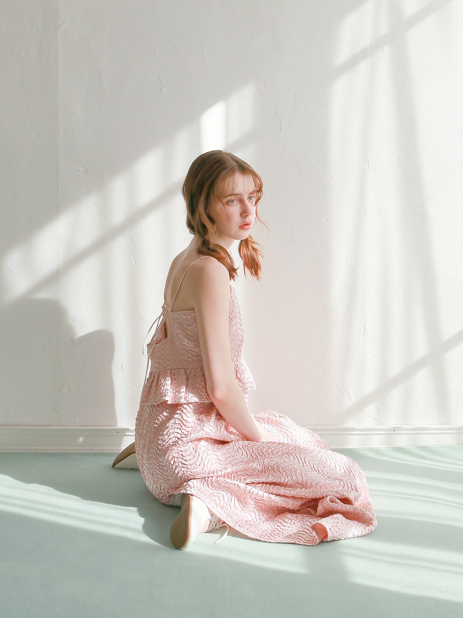 【予約】【mic】サテンパフィーワンピース【発送予定日 4月中旬~4月下旬】