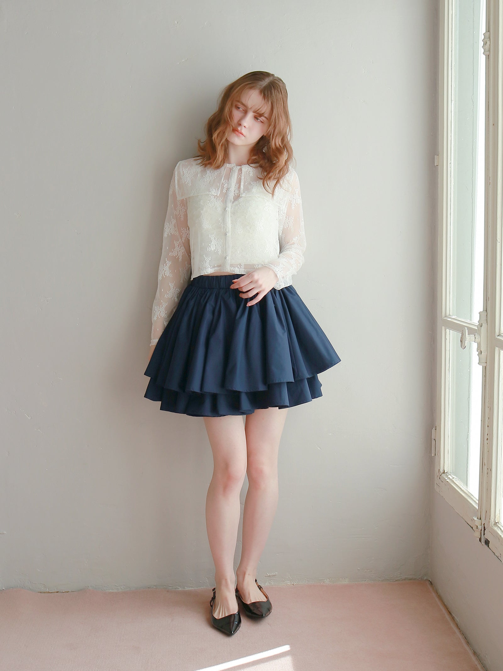 【予約】【mic】ダブルフレアスカート【発送予定日 4月中旬~4月下旬】