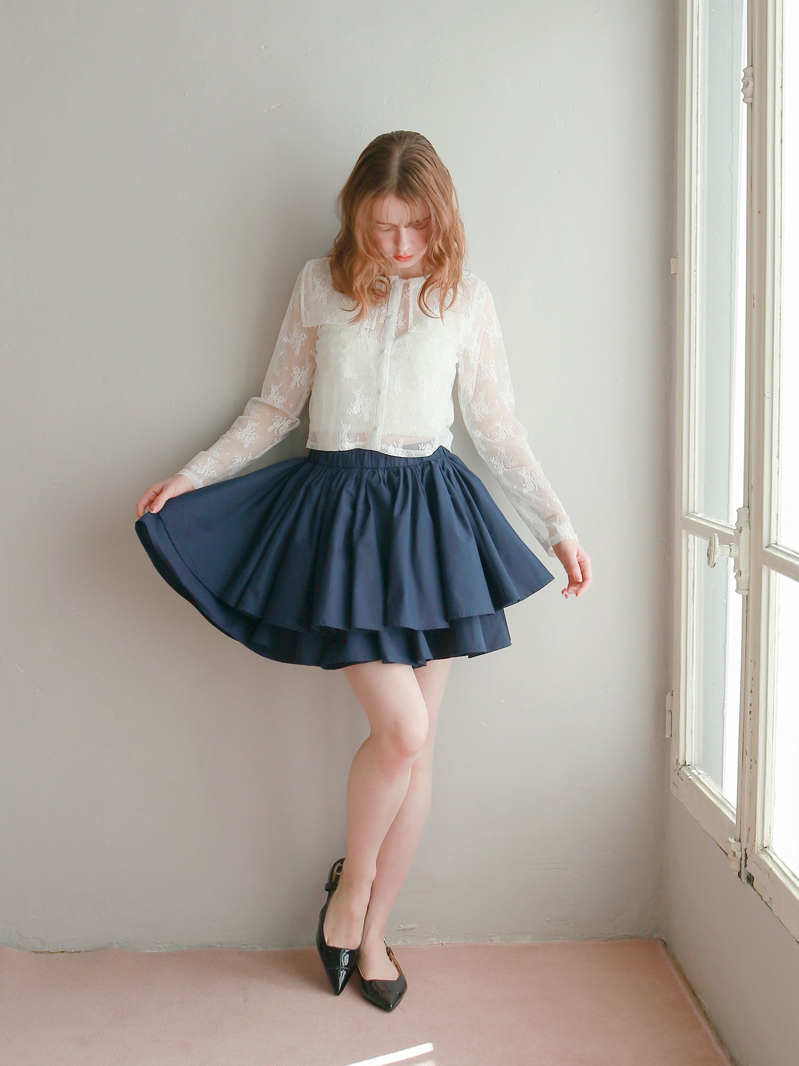 【予約】【mic】ダブルフレアスカート【発送予定日 4月中旬~4月下旬】