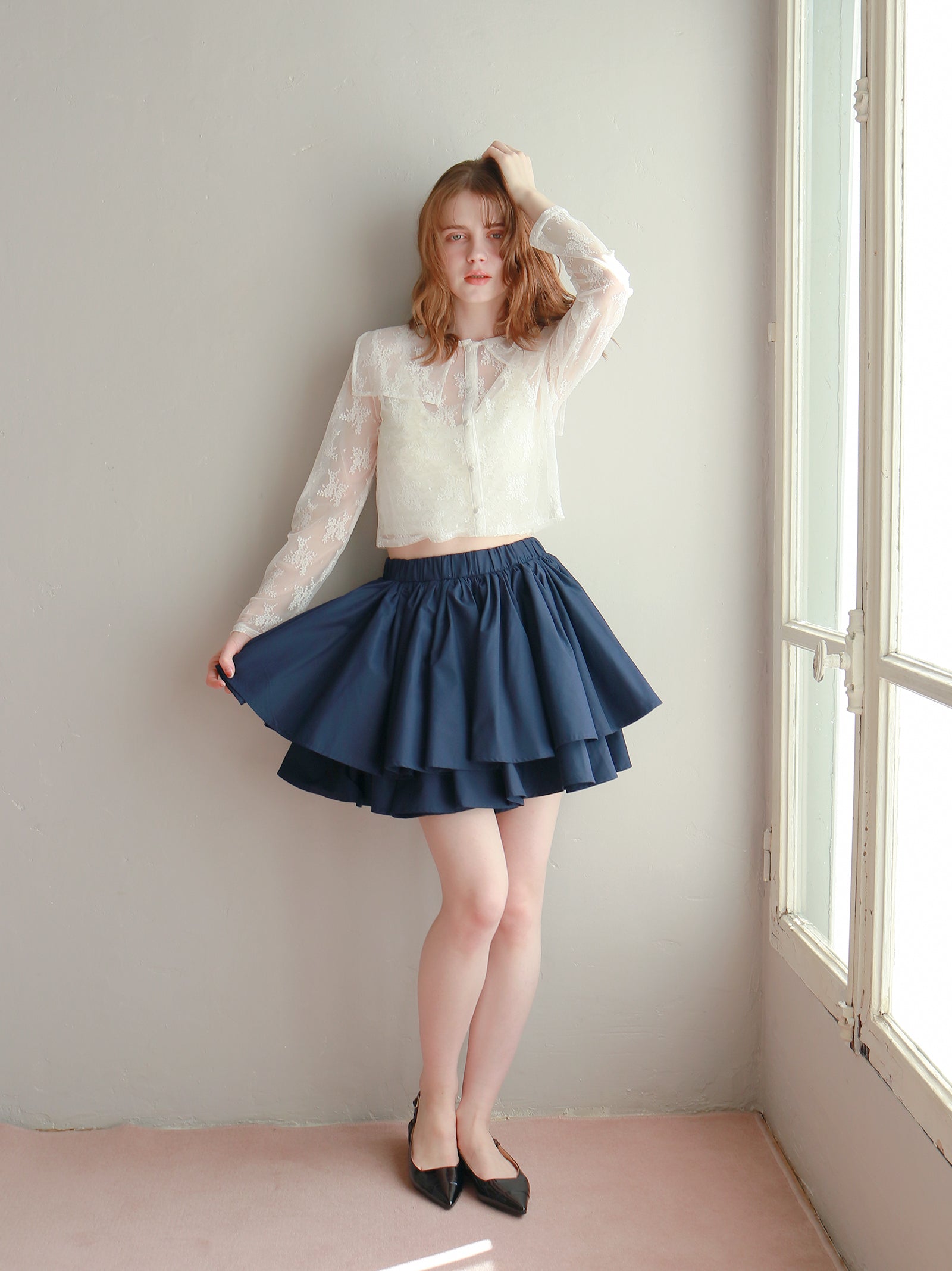 【予約】【mic】ダブルフレアスカート【発送予定日 4月中旬~4月下旬】