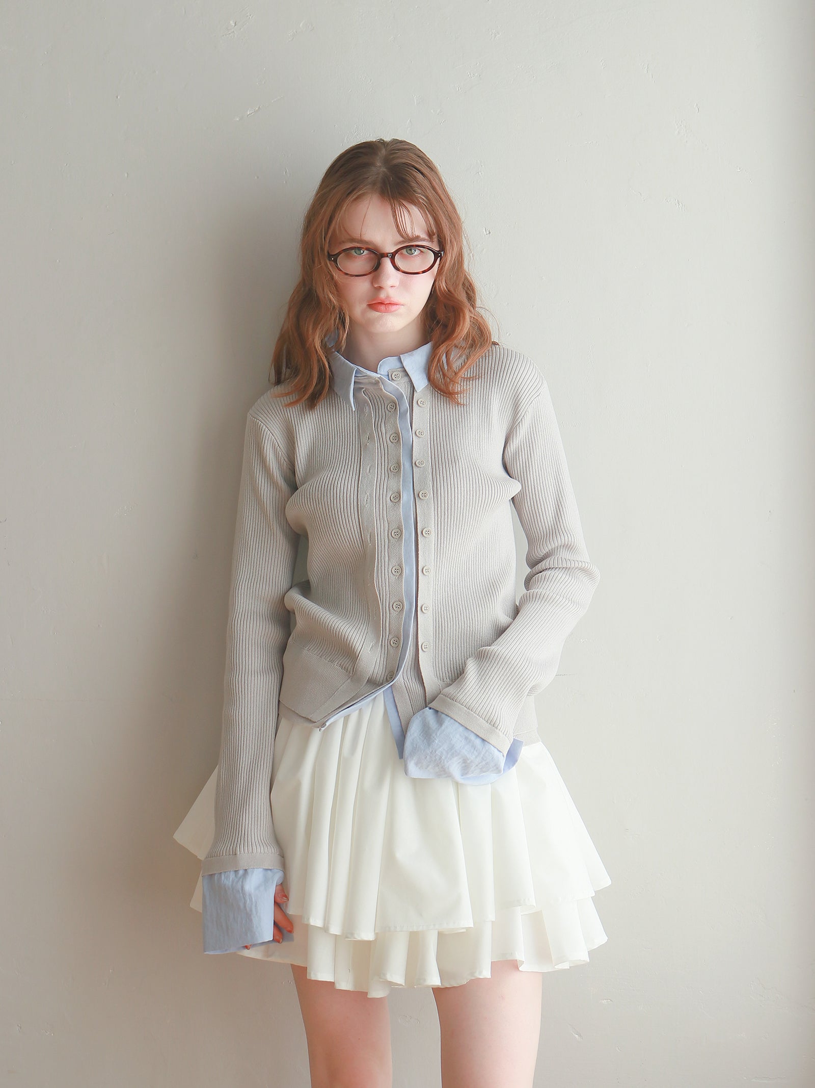 【mic】シャツドッキングカーディガン