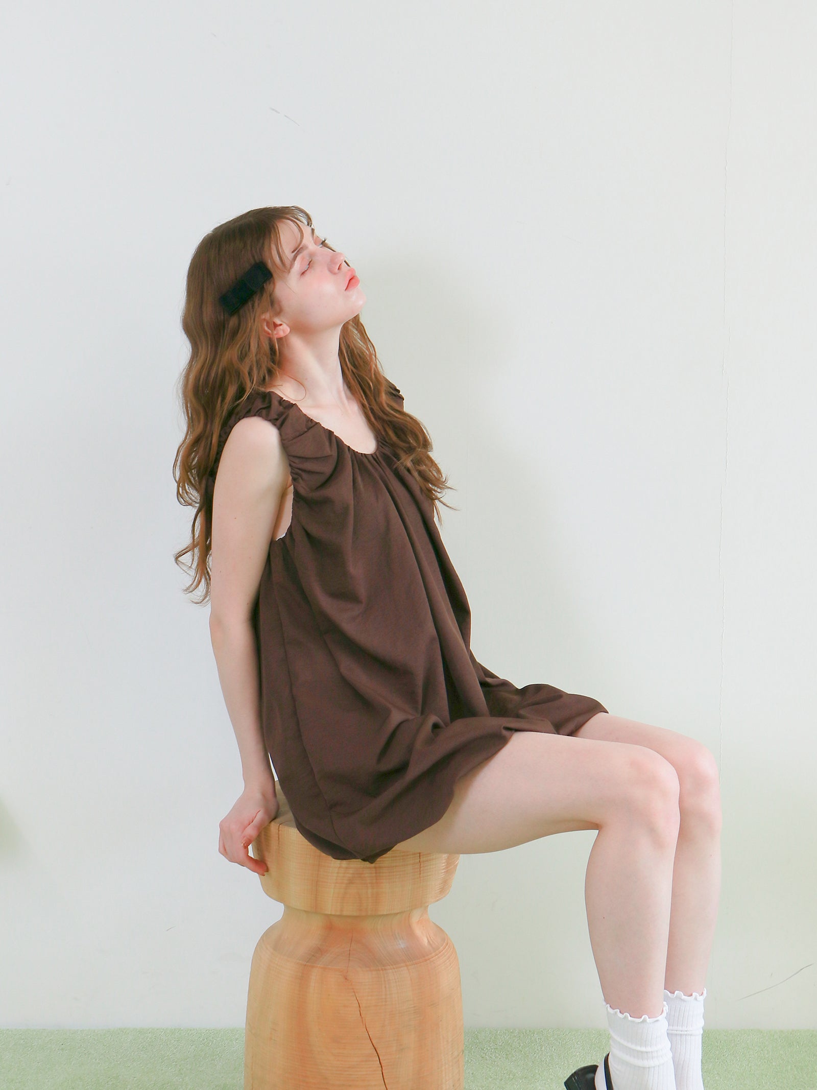 【mic】ルーシュバルーンワンピース