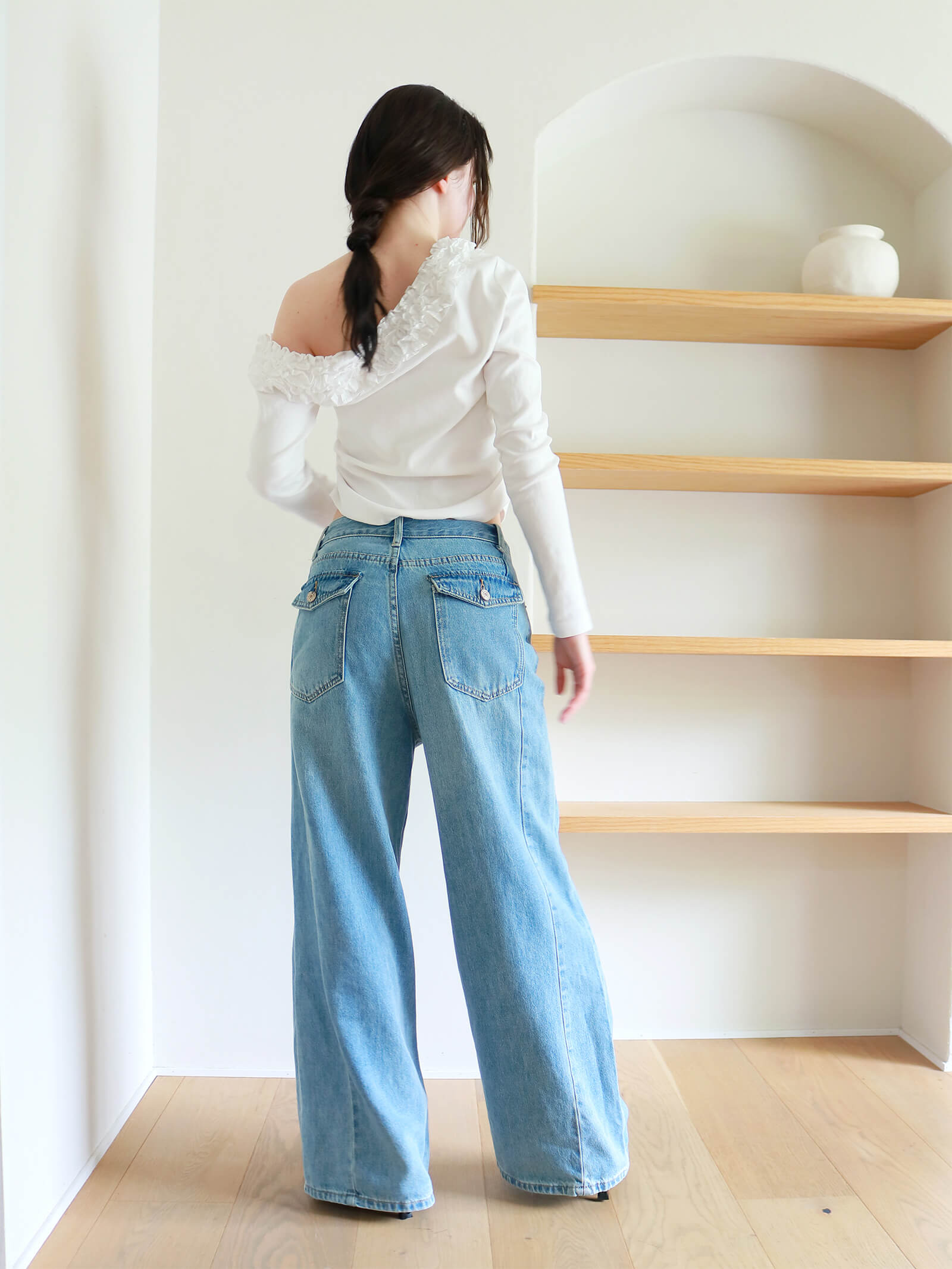 【mic】ストレートデニムパンツ