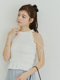 ホルターネックフリルトップス