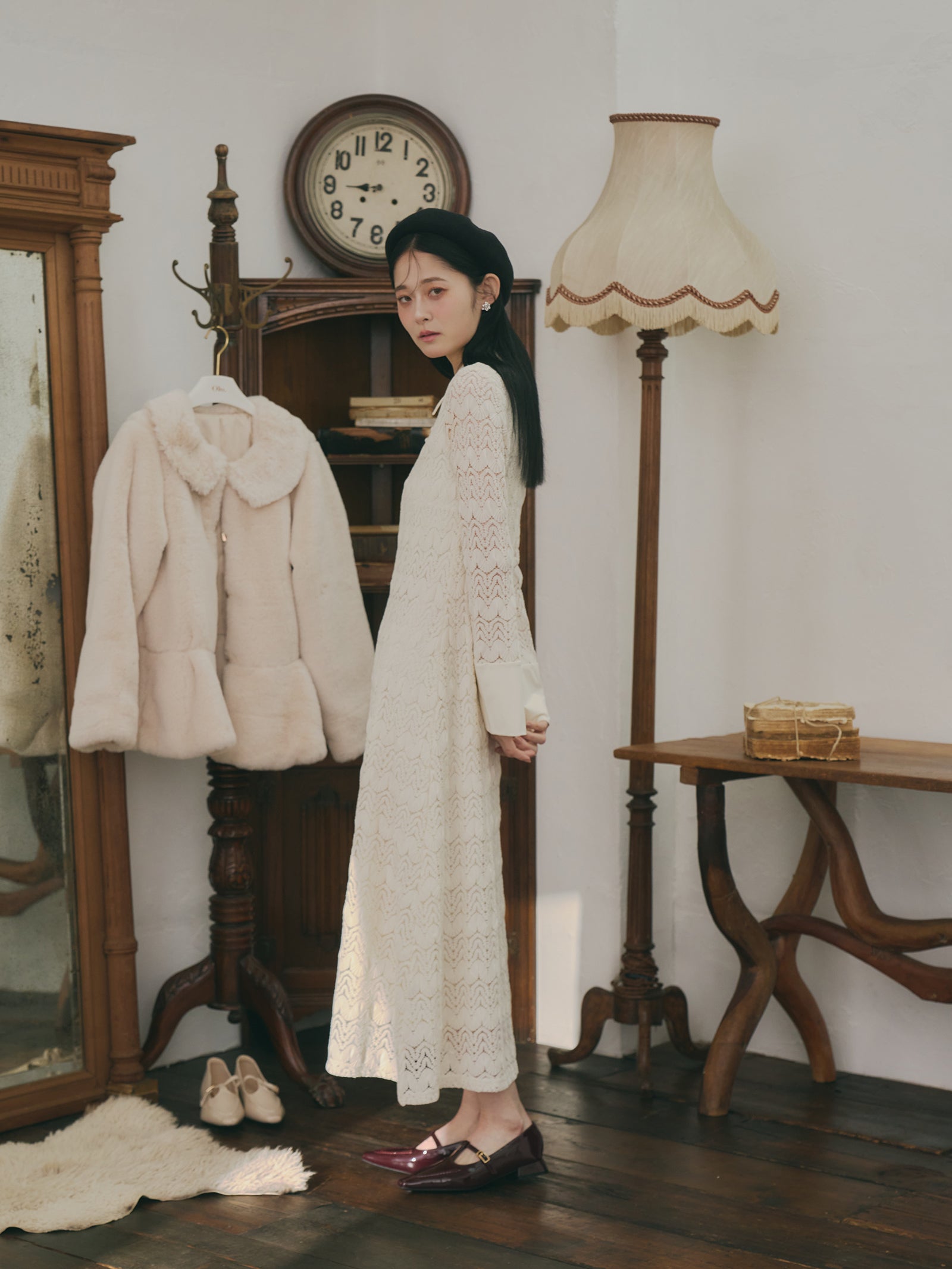 クラシカルレースワンピース