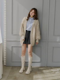 メランジオーバーサイズルーズカーディガン