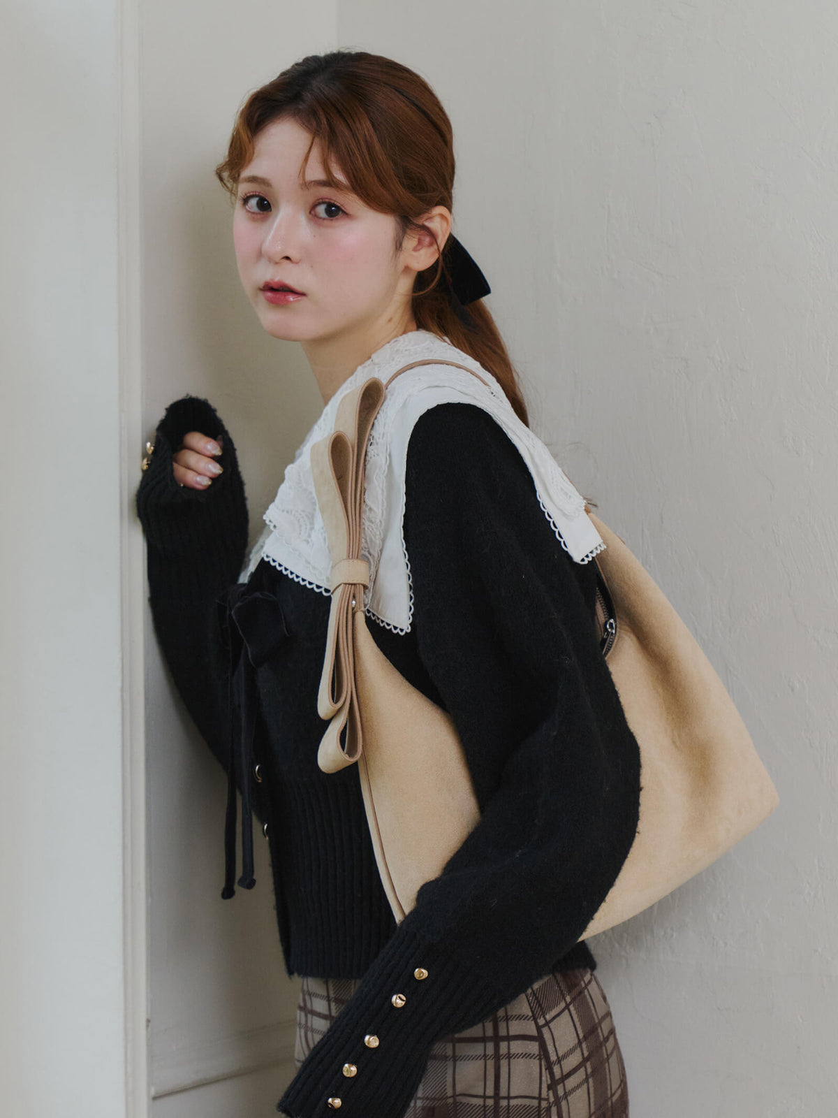 beige suede
