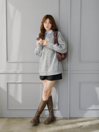 バックベルトオープンニット