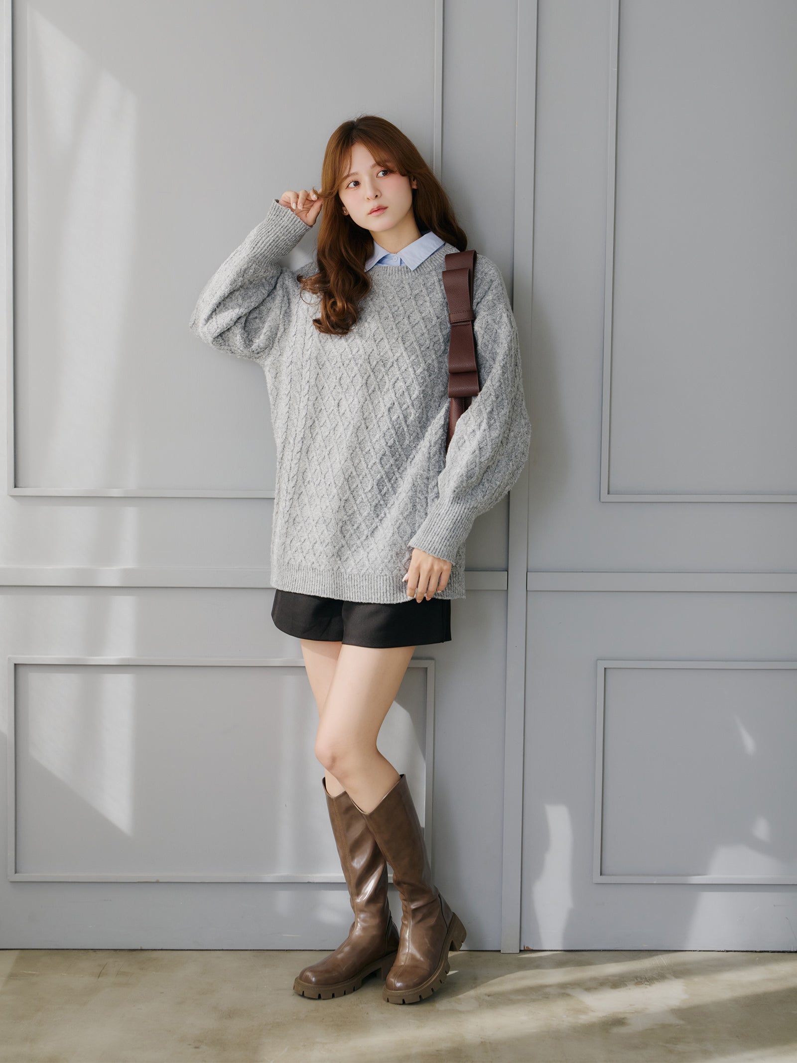 バックベルトオープンニット