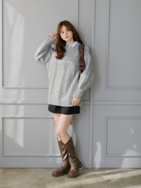 バックベルトオープンニット