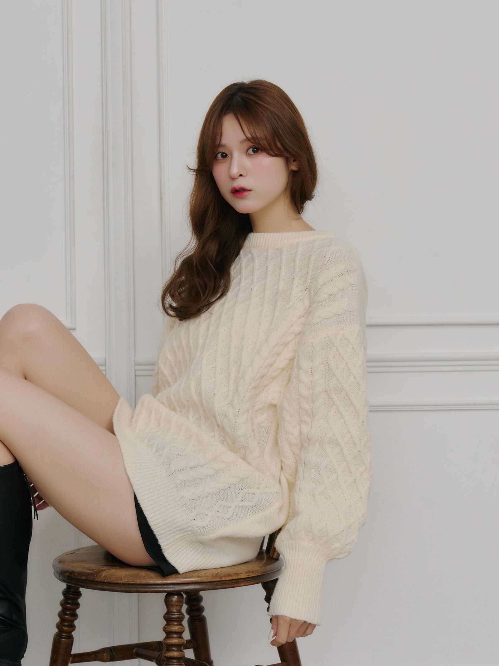 バックベルトオープンニット