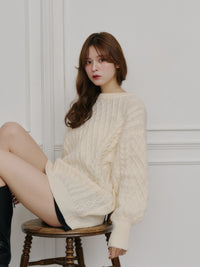 バックベルトオープンニット