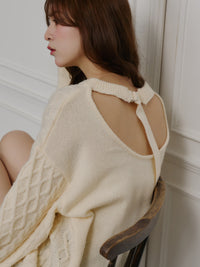 バックベルトオープンニット