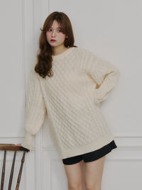 バックベルトオープンニット