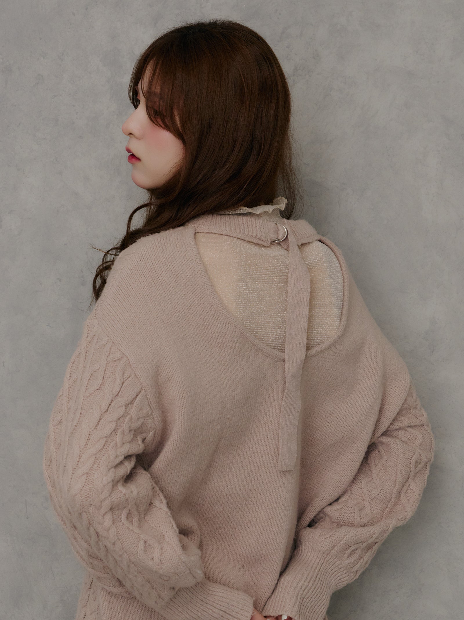 バックベルトオープンニット