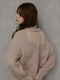 バックベルトオープンニット