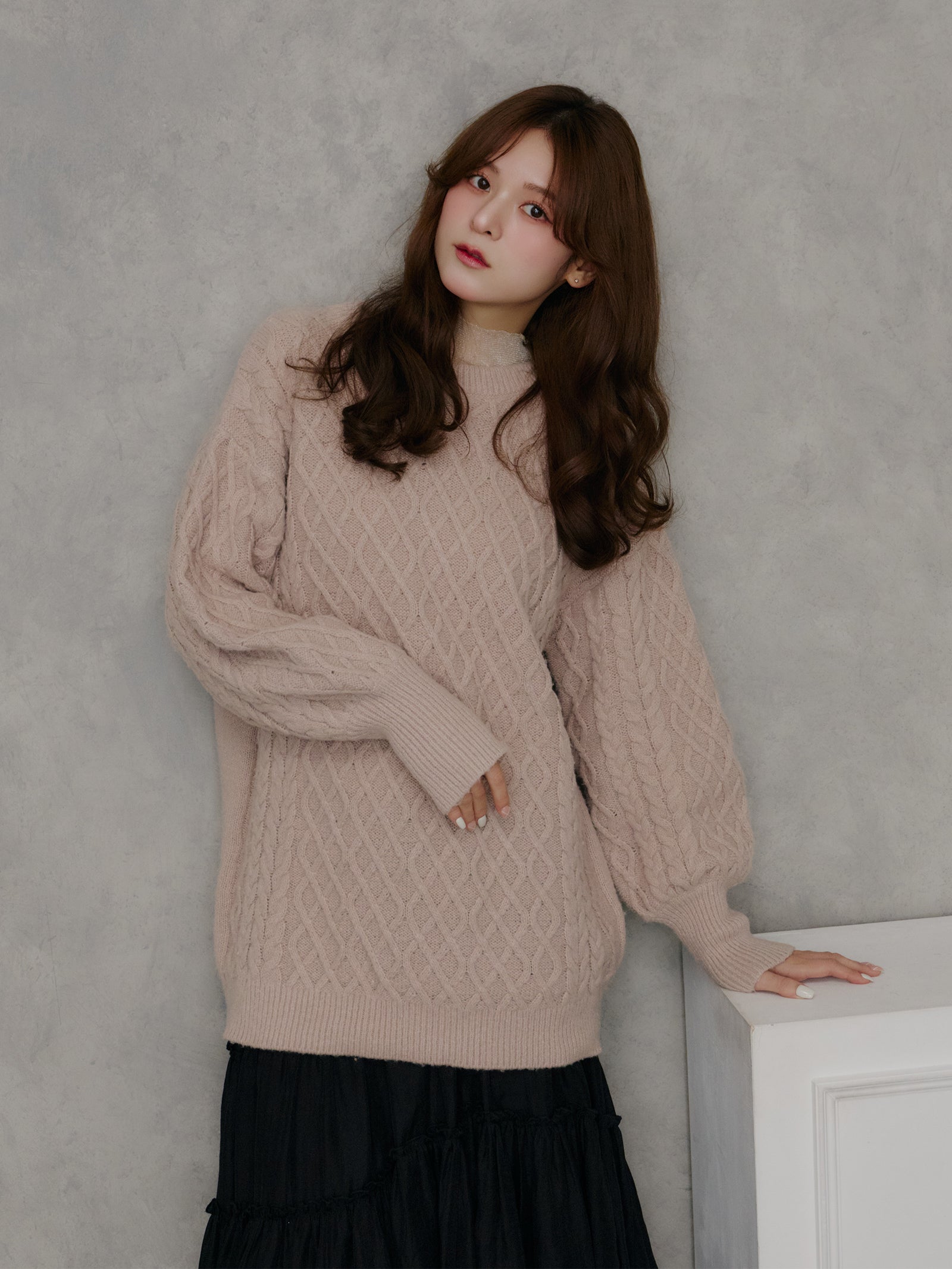 バックベルトオープンニット