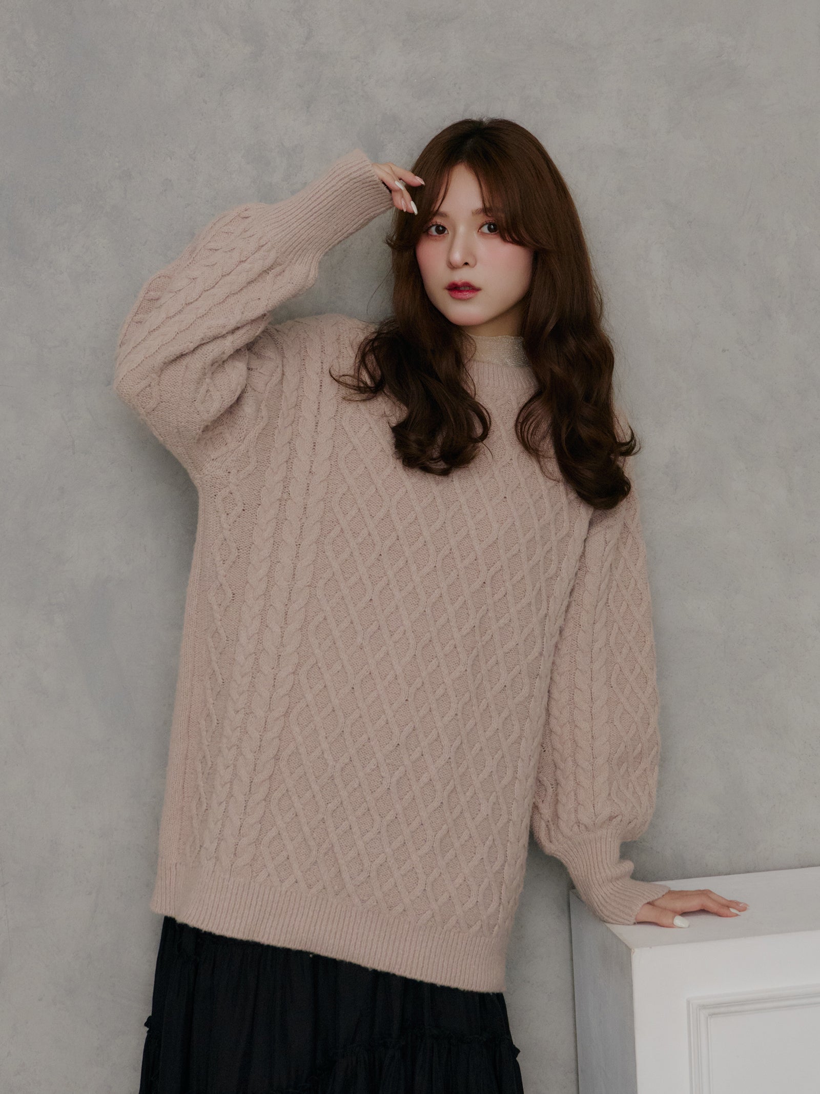 バックベルトオープンニット