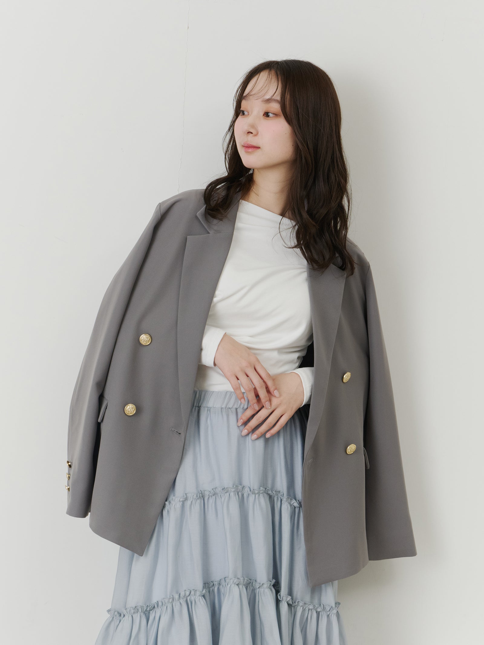 シャギーショートVネックニット