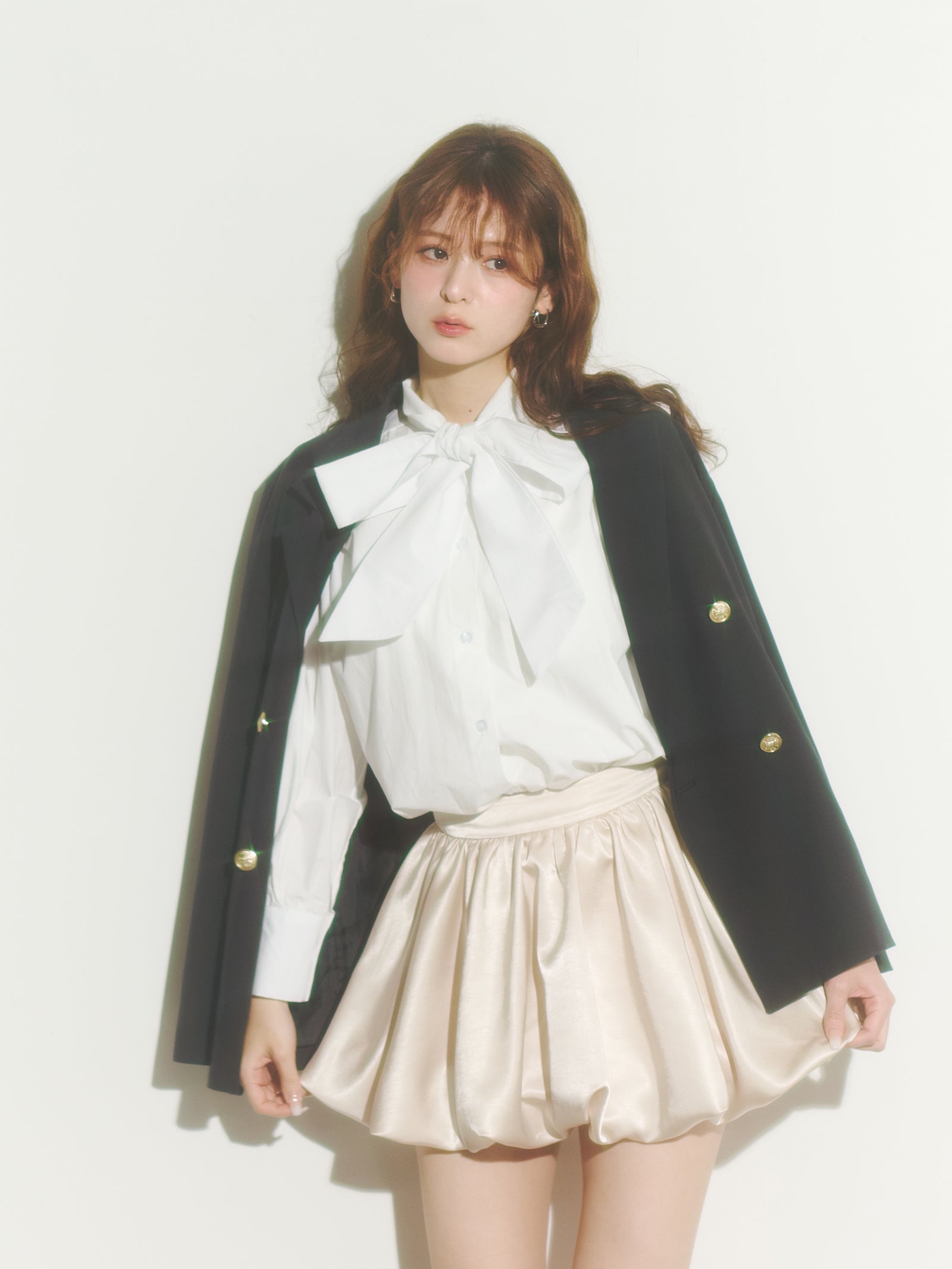 シャギーショートVネックニット