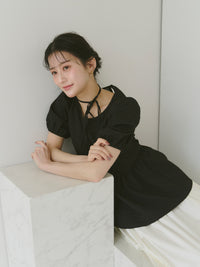【Kanako×Olu.】ジャガードパフスリーブトップス