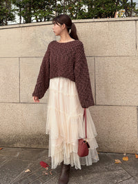 スラブニットプルオーバー