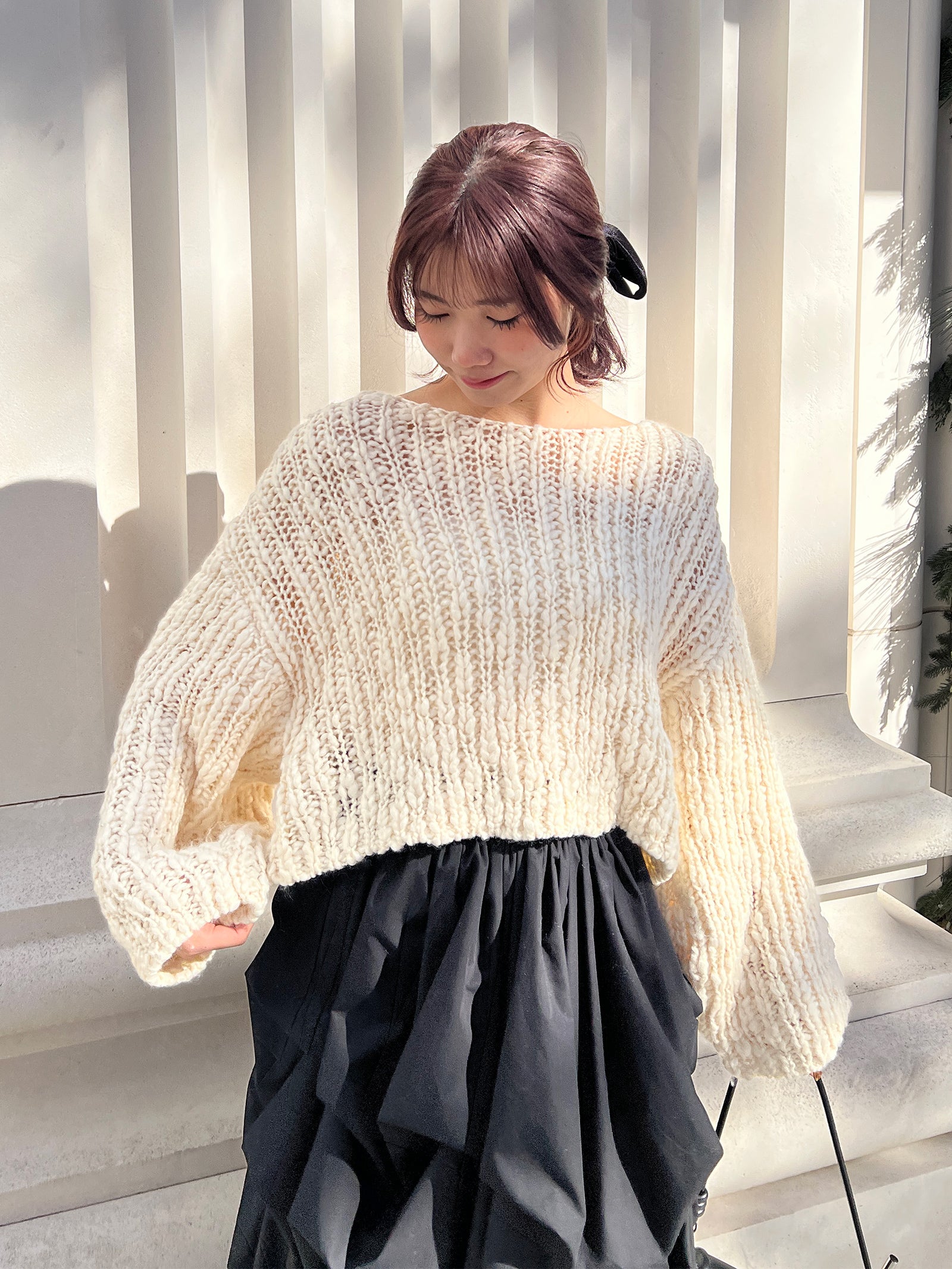 スラブニットプルオーバー