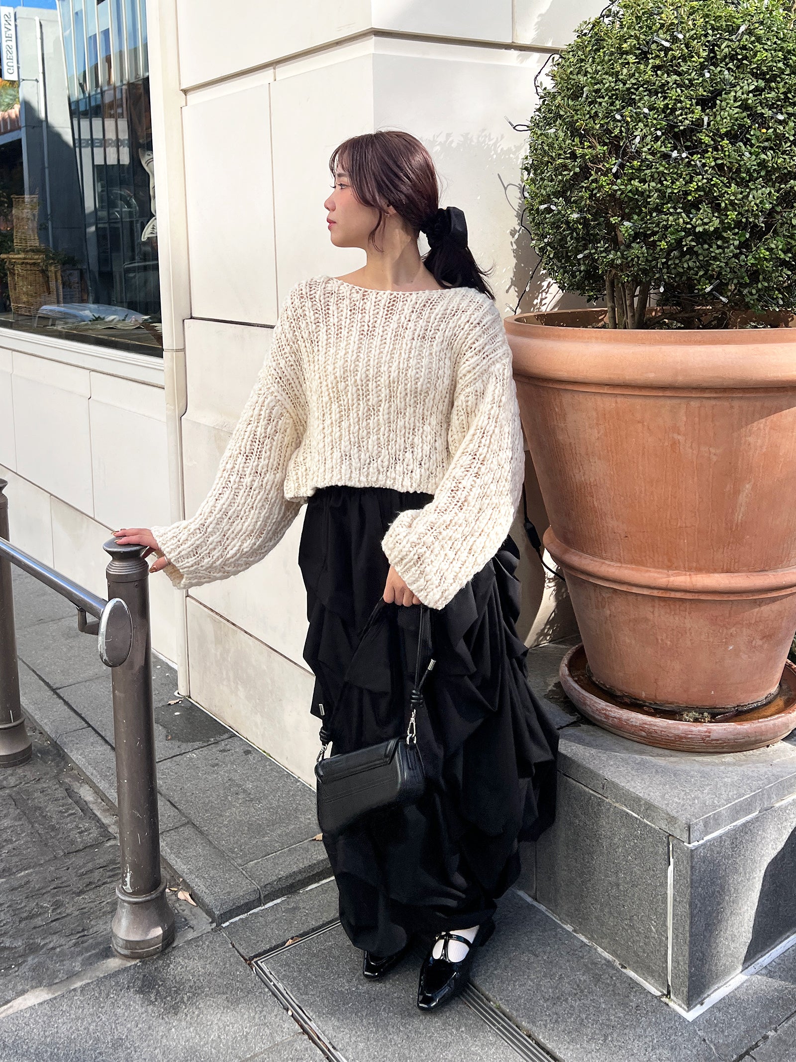 スラブニットプルオーバー