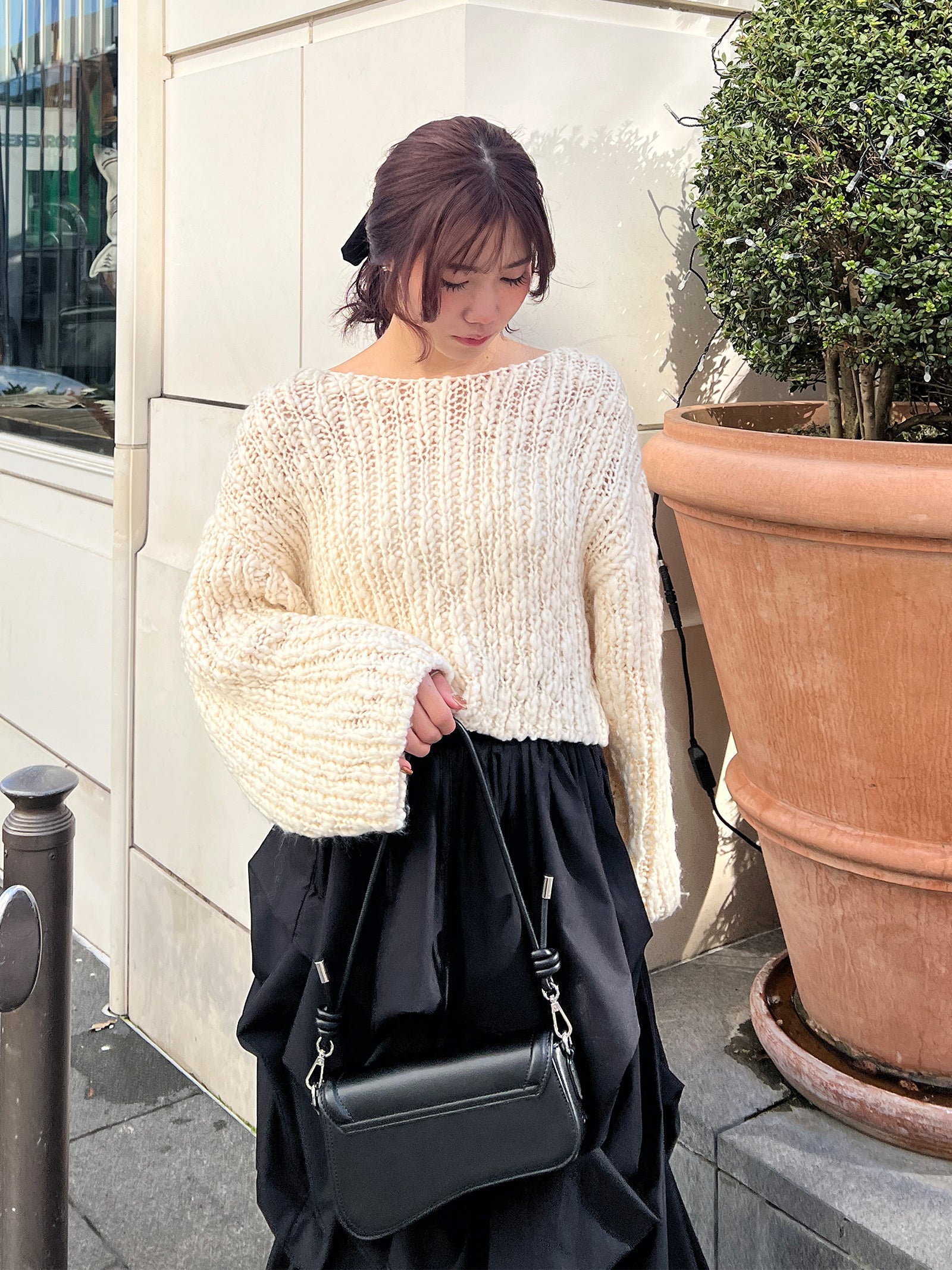 スラブニットプルオーバー