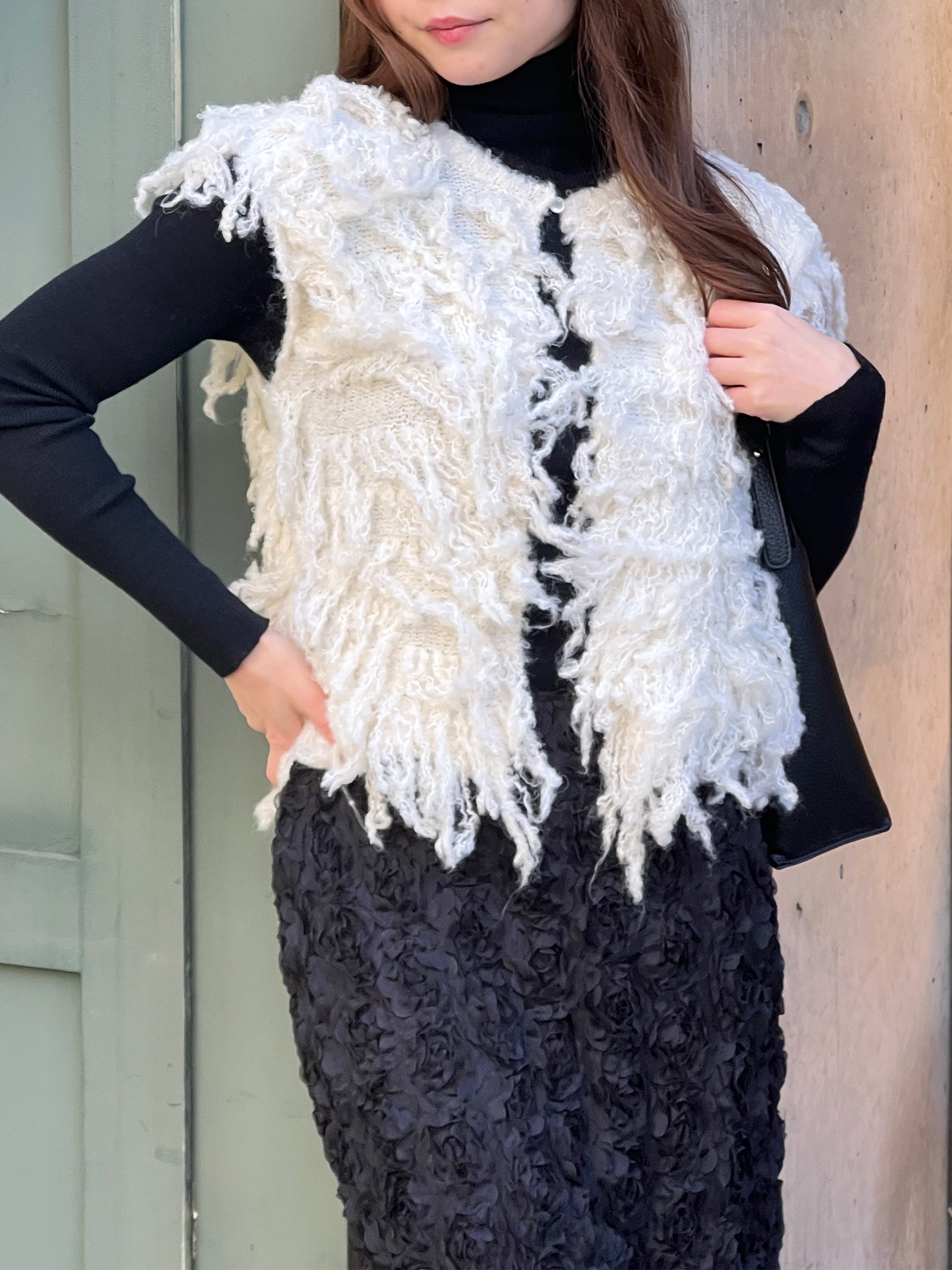 フリンジニットベスト