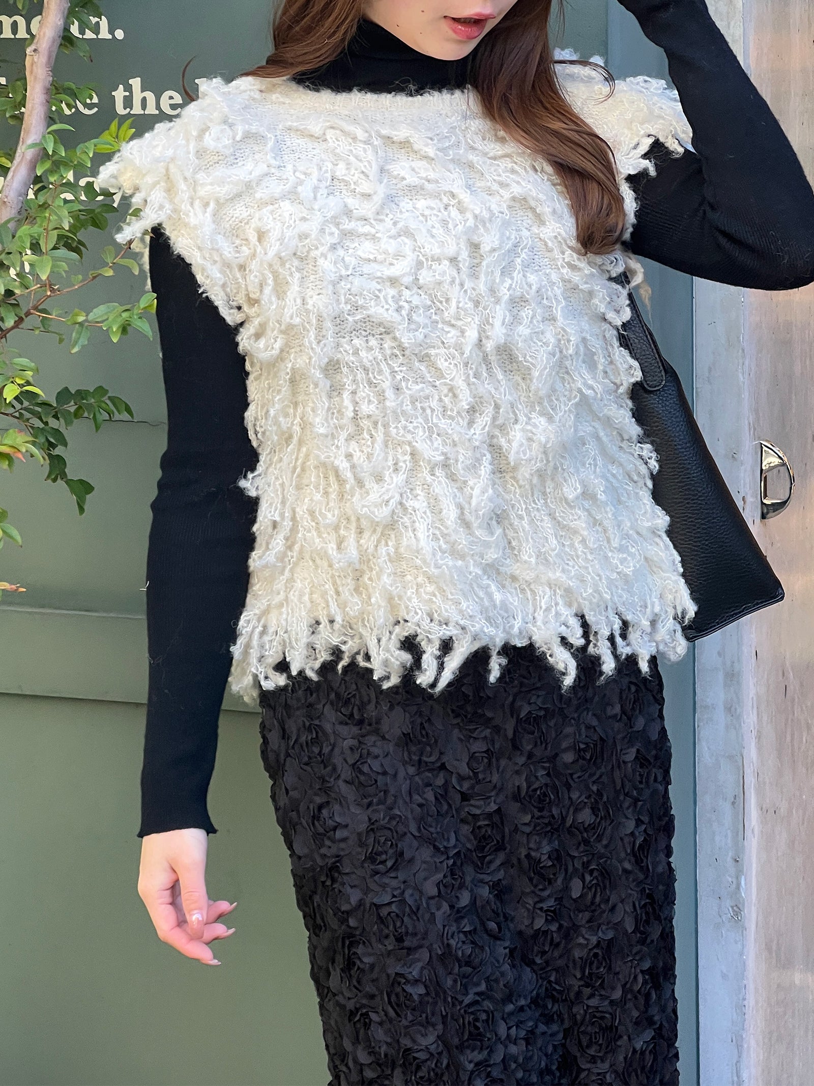 フリンジニットベスト