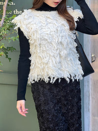 フリンジニットベスト